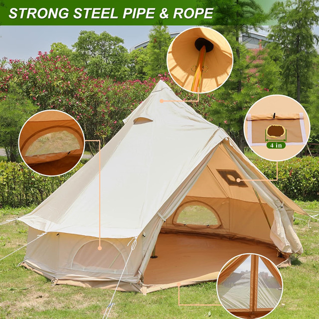 Tenda de lona para acampamento Glamping Bell