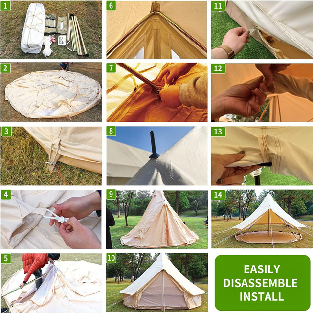 Tenda de lona para acampamento Glamping Bell